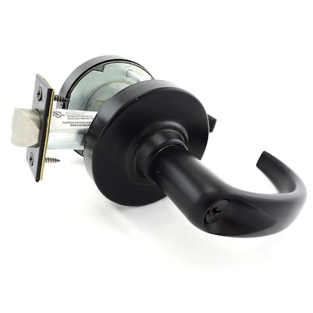 Schlage Commercial Storeroom Sparta Lever C Keyway, 2-3/4" Deadlatch, ANSI Strike Matte Black ALX80PSPA622